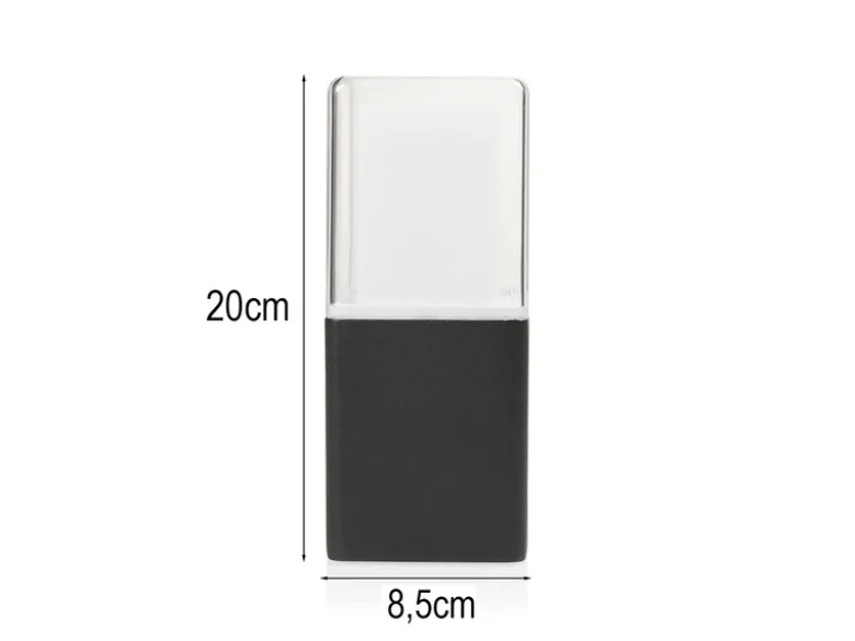 LED Außenwandleuchte aus Aluminium in Schwarz Up Light, Höhe 20cm