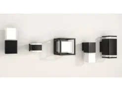 LED Außenwandleuchte aus Aluminium in Schwarz Up Light, Höhe 20cm