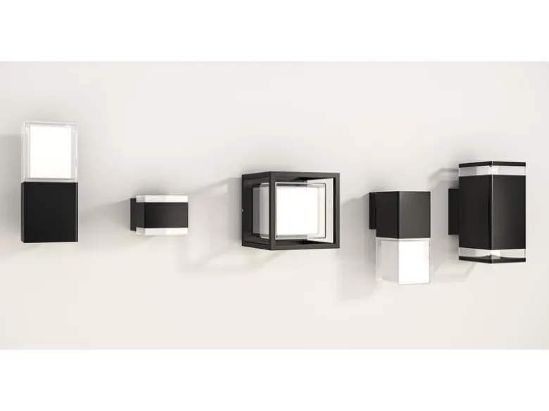 LED Außenwandleuchte aus Aluminium in Schwarz Up Light, Höhe 20cm