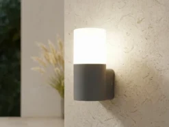 LED Außenwandleuchte aus Aluminium in Anthrazit E27, Höhe 17,5cm