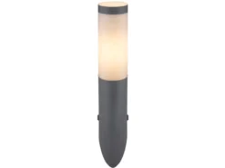 LED Außenwandleuchte aus Edelstahl in Anthrazit & Opal, Höhe 39cm