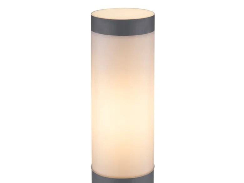 LED Außenwandleuchte aus Edelstahl in Anthrazit & Opal, Höhe 39cm