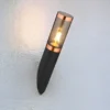 LED Außenwandleuchte aus Edelstahl in Schwarz & Kupfer, Höhe 41cm