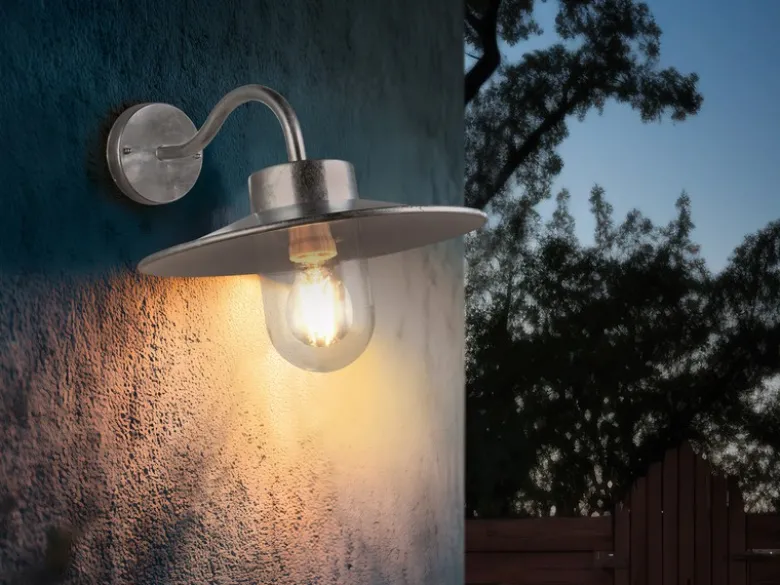 LED Außenwandleuchte aus Metall feuerverzinkt, Salzluft resistent, Höhe 26cm