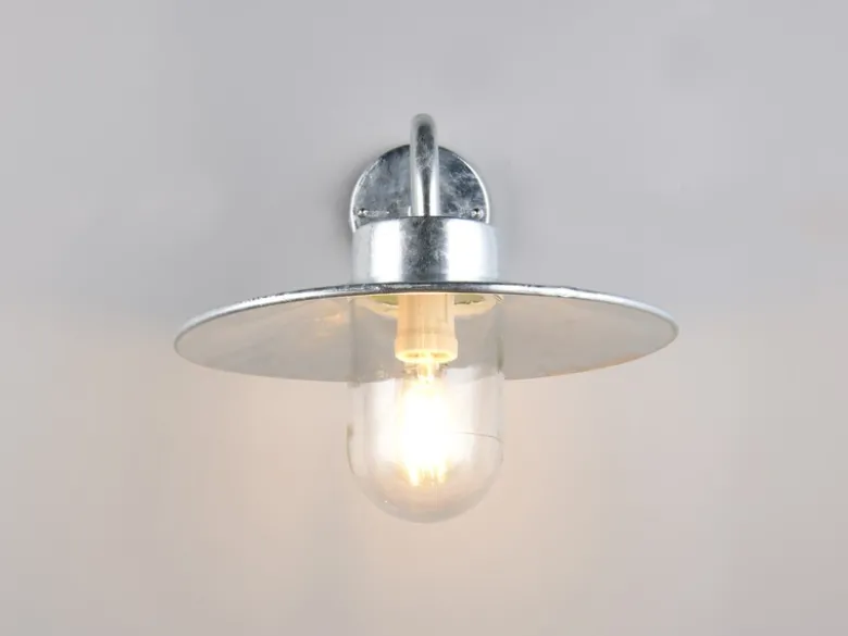 LED Außenwandleuchte aus Metall feuerverzinkt, Salzluft resistent, Höhe 26cm