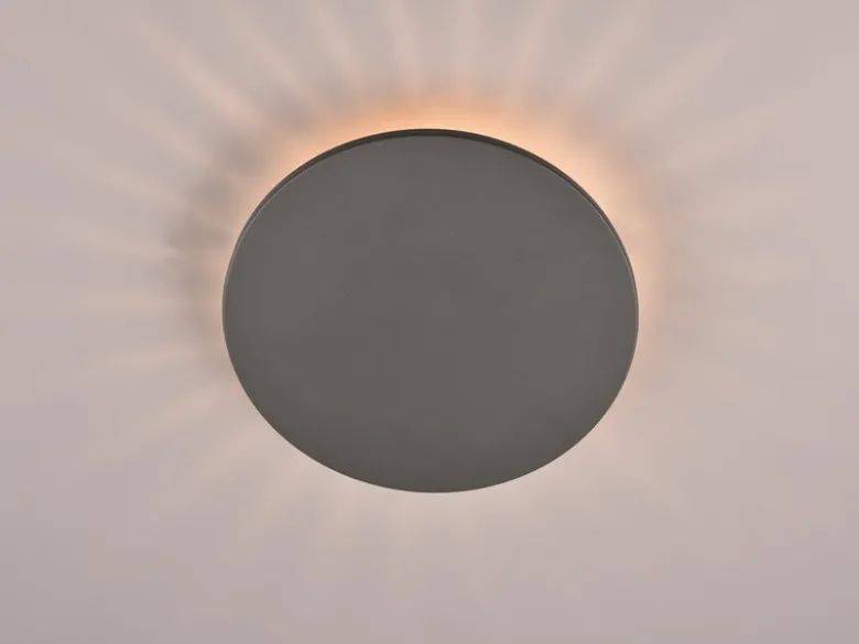 LED Außenwandleuchte BELLY Anthrazit, indirekte Beleuchtung Ø 25cm