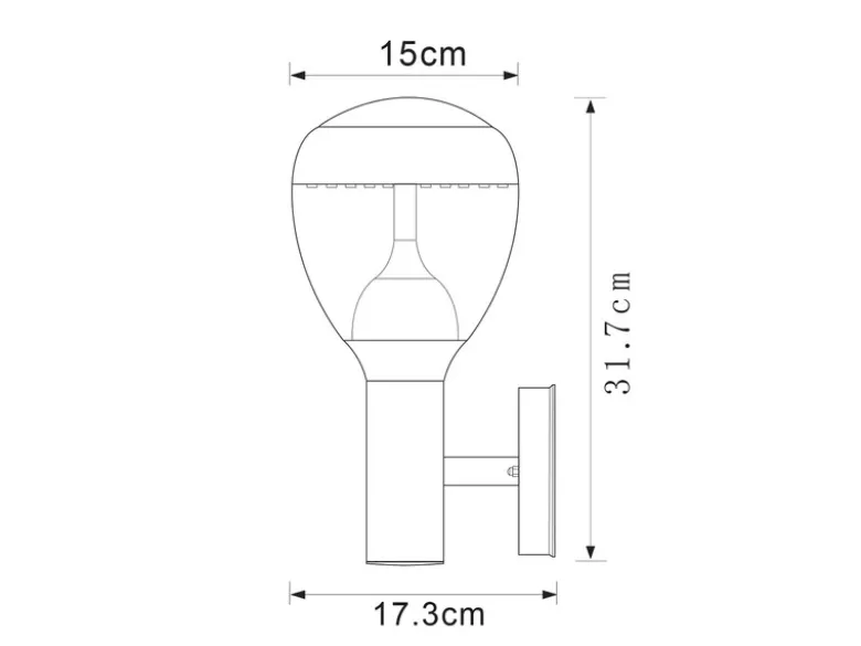 LED Außenwandleuchte CALLISTO mit Bewegungsmelder in Silber, Höhe 32cm
