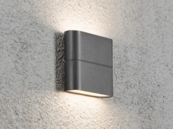 LED Außenwandleuchte CHIERI, Up and Down ALU in Anthrazit, Höhe 9cm Breite 11cm