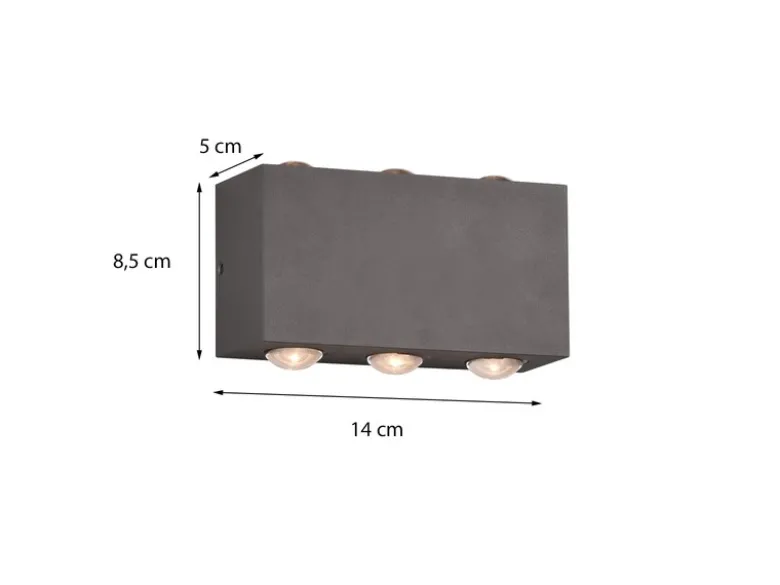 LED Außenwandleuchte CLYDE Anthrazit mit Up and Down Light, Breite 14cm