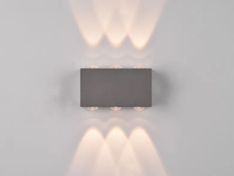 LED Außenwandleuchte CLYDE Anthrazit mit Up and Down Light, Breite 14cm