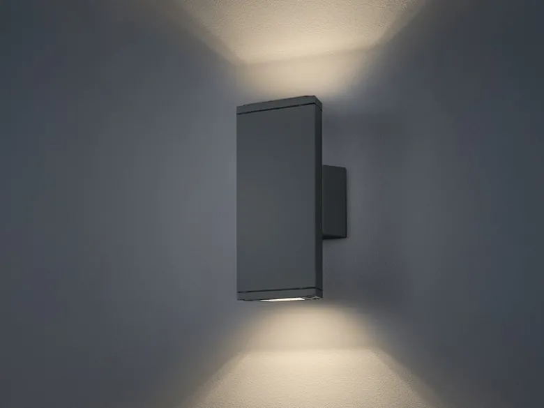LED Außenwandleuchte COLORADO mit Up & Down, Anthrazit, IP54, Höhe 20cm