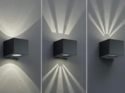LED Außenwandleuchte CORDOBA Up and Down Light eckig in Schwarz