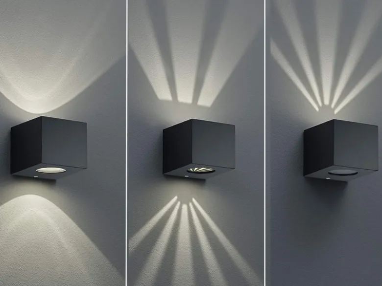 LED Außenwandleuchte CORDOBA Up and Down Light eckig in Schwarz