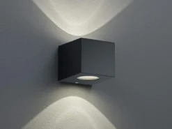 LED Außenwandleuchte CORDOBA Up and Down Light eckig in Schwarz