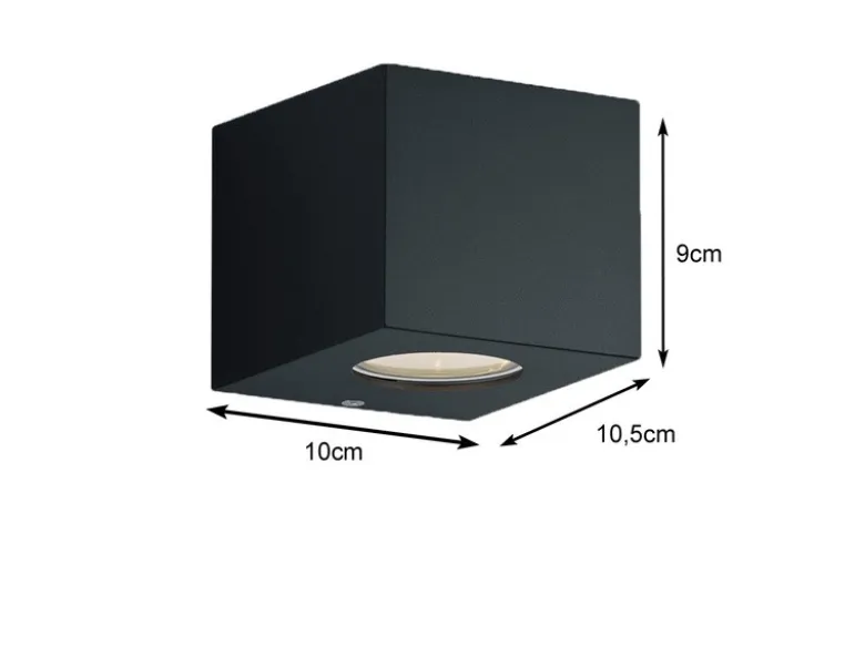 LED Außenwandleuchte CORDOBA Up and Down Light eckig in Schwarz