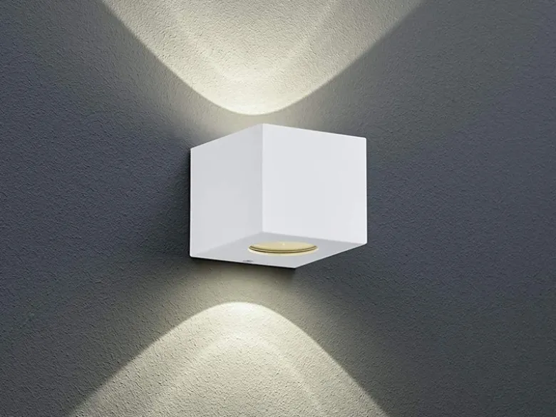 LED Außenwandleuchte CORDOBA Up and Down Light eckig in Weiß