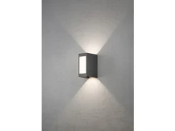 LED Außenwandleuchte CREMONA Up and Down Höhe 17cm, Opalglas Anthrazit