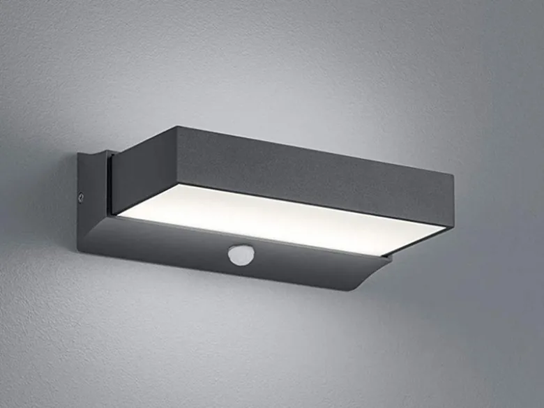LED Außenwandleuchte CUANDO mit Bewegungsmelder, Anthrazit Breite 23cm