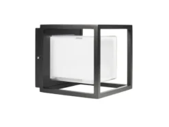 LED Außenwandleuchte CUBIC aus Aluminium in Schwarz, 17x15cm
