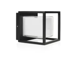 LED Außenwandleuchte CUBIC aus Aluminium in Schwarz, 17x15cm