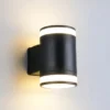 LED Außenwandleuchte CUSCO Up and Down in Schwarz, Höhe 14cm