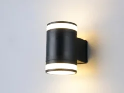 LED Außenwandleuchte CUSCO Up and Down in Schwarz, Höhe 14cm