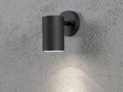 LED Außenwandleuchte Downlight, Höhe 12cm, Aluminium Schwarz
