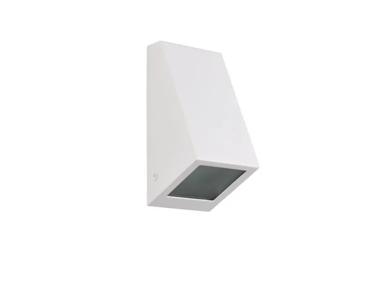 LED Außenwandleuchte Downlight Weiß für Fassadenbeleuchtung, Höhe 14,5cm