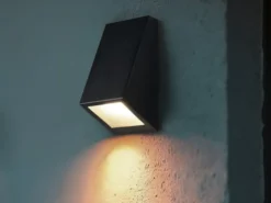 LED Außenwandleuchte Downlight Schwarz für Fassadenbeleuchtung, Höhe 14,5cm