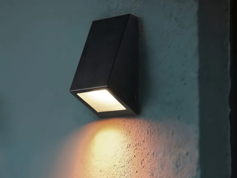 LED Außenwandleuchte Downlight Schwarz für Fassadenbeleuchtung, Höhe 14,5cm
