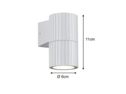 LED Außenwandleuchte Downlight Weiß geriffelt, Höhe 11cm