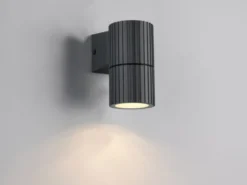 LED Außenwandleuchte Downlight Anthrazit geriffelt, Höhe 11cm