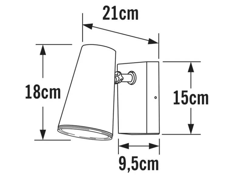 LED Außenwandleuchte Downlight Weiß mit schwenkbarem Kopf Höhe 21,5cm IP54 E27