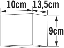 LED Außenwandleuchte eckiger Wandspot Up-Down, Höhe 9cm, Grau