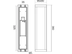 LED Außenwandleuchte eckig 2er Set in Anthrazit, Höhe 36cm, IP54