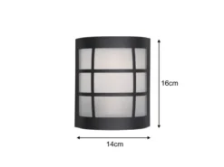 LED Außenwandleuchte Edelstahl Schwarz & Glas Weiß, Höhe 16cm