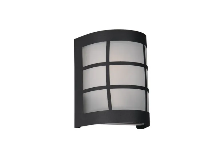 LED Außenwandleuchte Edelstahl Schwarz & Glas Weiß, Höhe 16cm