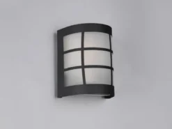 LED Außenwandleuchte Edelstahl Schwarz & Glas Weiß, Höhe 16cm