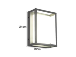 LED Außenwandleuchte 2er SET im Bauhaus Stil, Anthrazit, 18cm breit