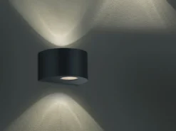 LED Außenwandleuchte 2er Set Up and Down Light rund in Schwarz