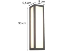 LED Außenwandleuchte FUERTE eckig in Anthrazit, Höhe 36cm, IP54