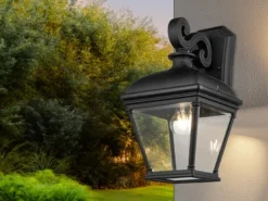 LED Außenwandleuchte große Landhausstil Hängelaterne, Höhe 42cm