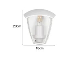 LED Außenwandleuchte Halbschale im Landhausstil Weiß, Höhe 20cm