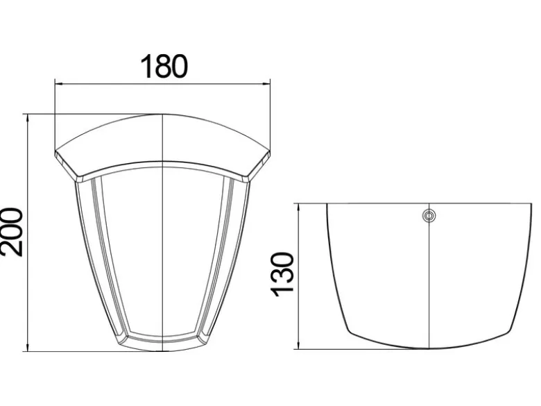 LED Außenwandleuchte Halbschale im Landhausstil Weiß, Höhe 20cm