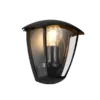 LED Außenwandleuchte Halbschale im Landhausstil Schwarz, Höhe 20cm