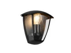 LED Außenwandleuchte Halbschale im Landhausstil Schwarz, Höhe 20cm