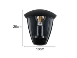 LED Außenwandleuchte Halbschale im Landhausstil Schwarz, Höhe 20cm