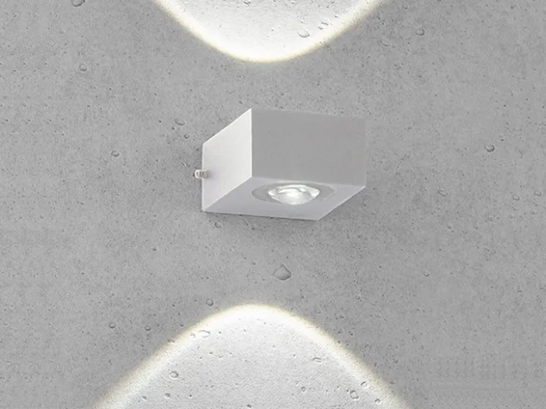 LED Außenwandleuchte HELSINKI Silber Up and Down, Breite 8cm