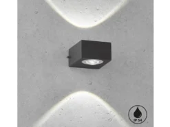 LED Außenwandleuchte HELSINKI Schwarz Up and Down, Breite 8cm