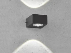 LED Außenwandleuchte HELSINKI Schwarz Up and Down, Breite 8cm